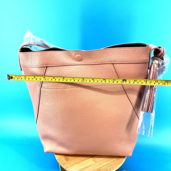 Isaac Mizrahi Live! Bridgehampton Leather Bucket Bag Purse Pink - Picture 6 of 11